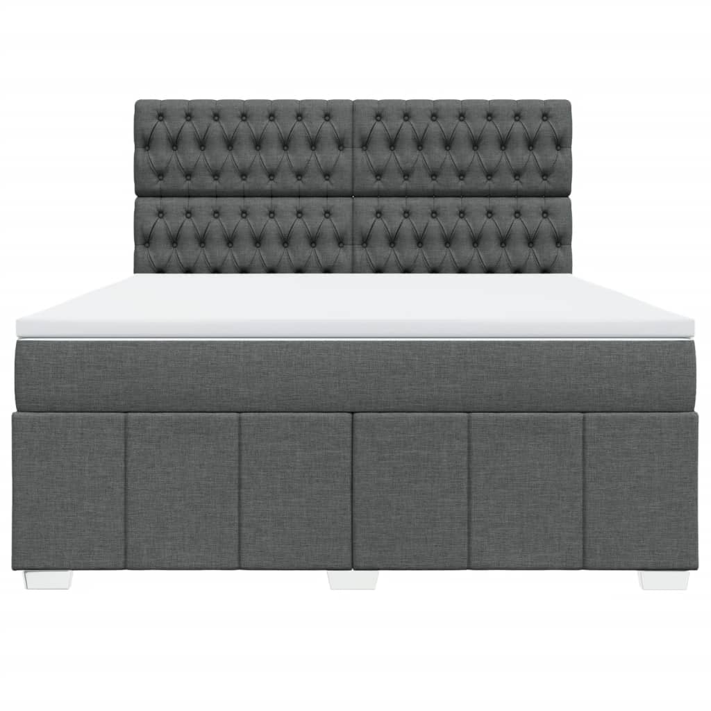 Box Spring Postel S Matrací Tmavě Šedá 180X200 Cm Textil