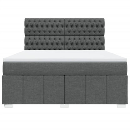 Box Spring Postel S Matrací Tmavě Šedá 180X200 Cm Textil