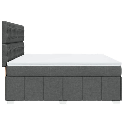 Box Spring Postel S Matrací Tmavě Šedá 180X200 Cm Textil