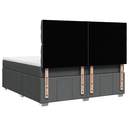 Box Spring Postel S Matrací Tmavě Šedá 180X200 Cm Textil