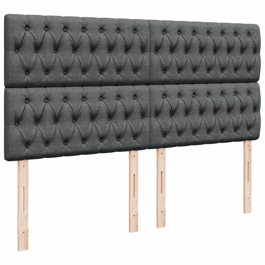 Box Spring Postel S Matrací Tmavě Šedá 180X200 Cm Textil