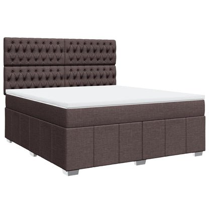 Box Spring Postel S Matrací Tmavě Hnědá 180X200 Cm Textil