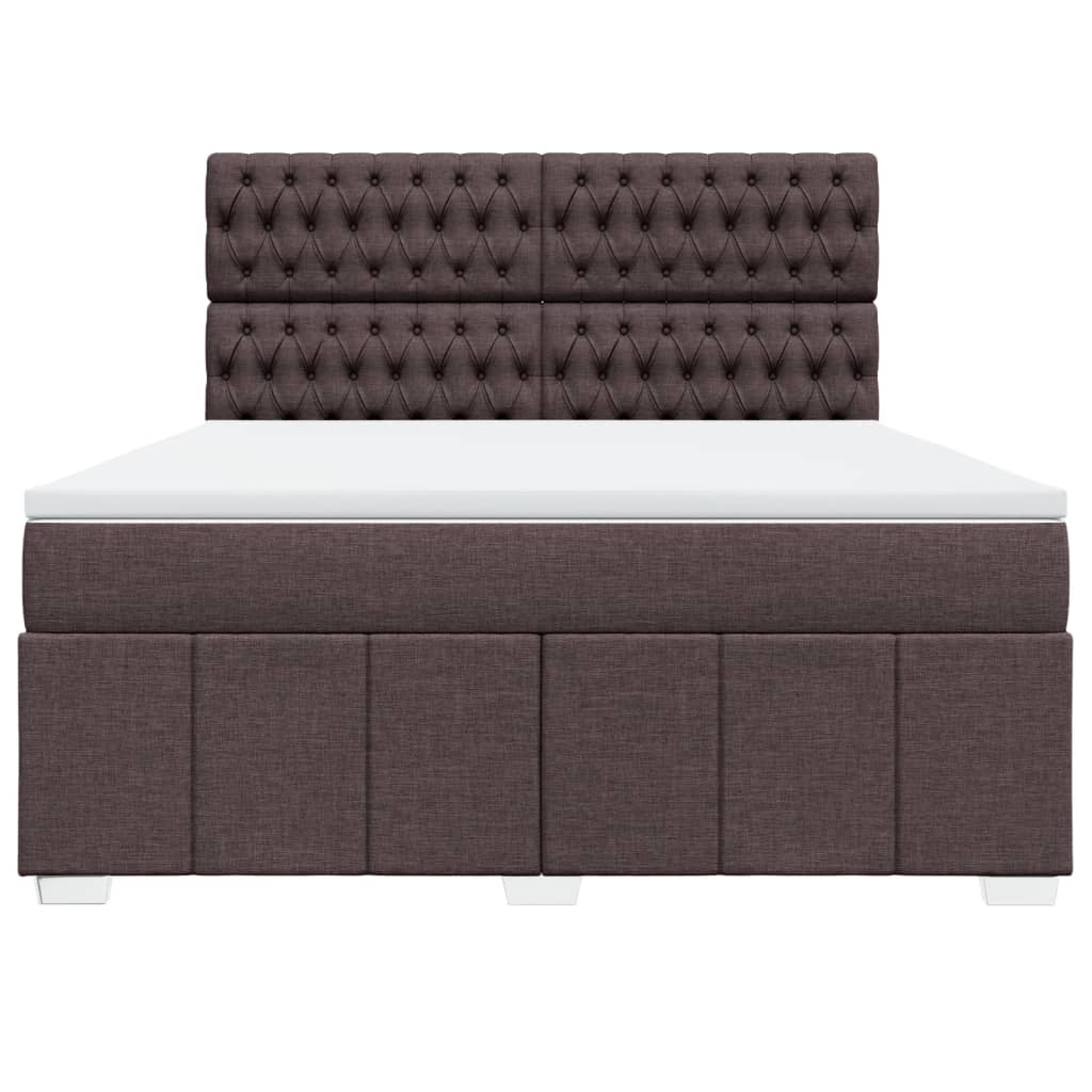 Box Spring Postel S Matrací Tmavě Hnědá 180X200 Cm Textil