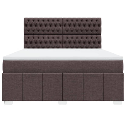 Box Spring Postel S Matrací Tmavě Hnědá 180X200 Cm Textil