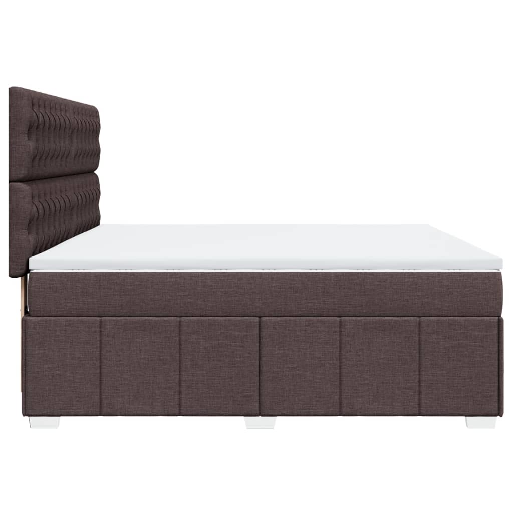 Box Spring Postel S Matrací Tmavě Hnědá 180X200 Cm Textil