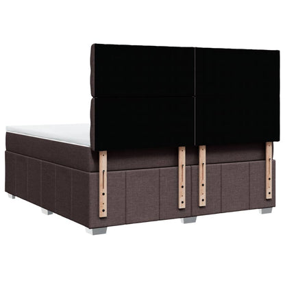 Box Spring Postel S Matrací Tmavě Hnědá 180X200 Cm Textil