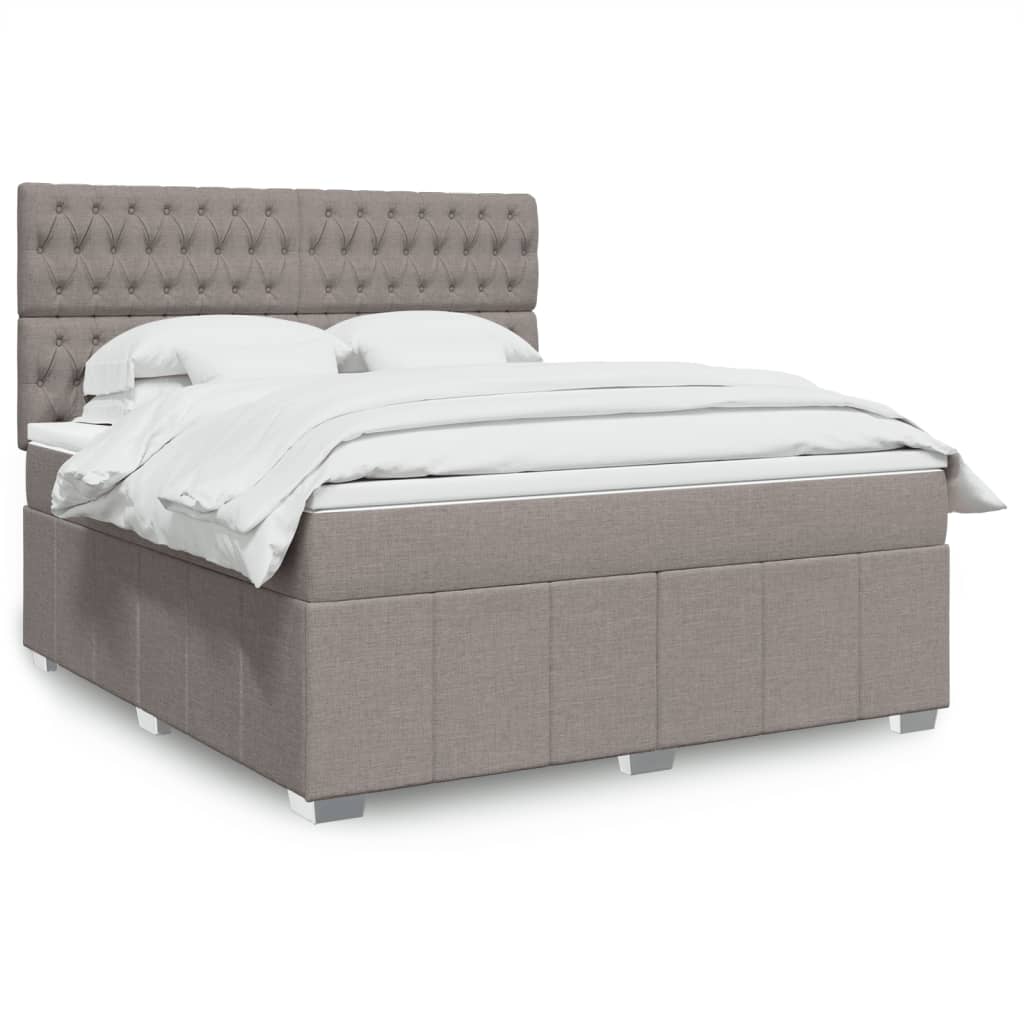 Box Spring Postel S Matrací Textil Taupe