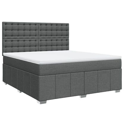 Box Spring Postel S Matrací Tmavě Šedá 180X200 Cm Textil