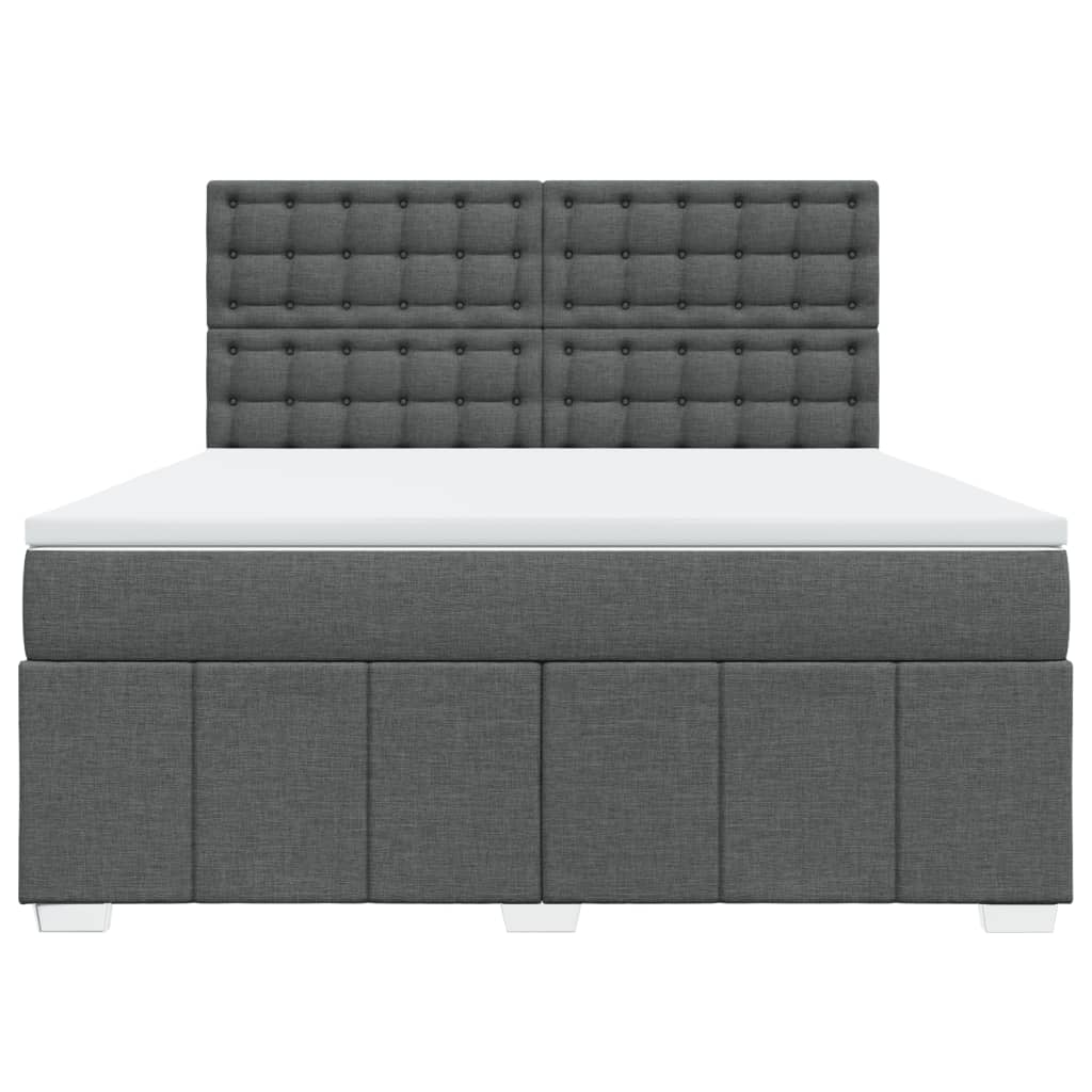 Box Spring Postel S Matrací Tmavě Šedá 180X200 Cm Textil