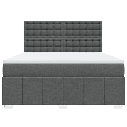 Box Spring Postel S Matrací Tmavě Šedá 180X200 Cm Textil