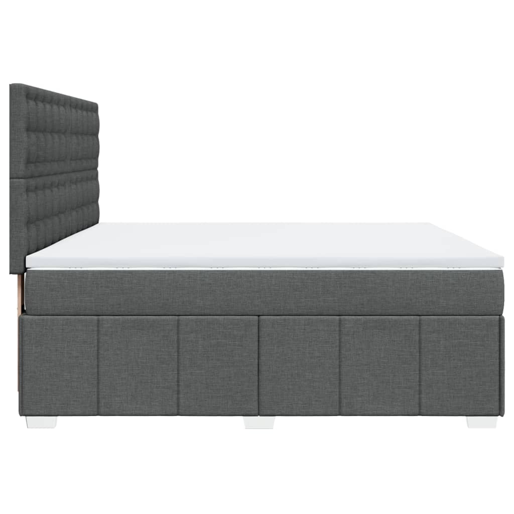 Box Spring Postel S Matrací Tmavě Šedá 180X200 Cm Textil