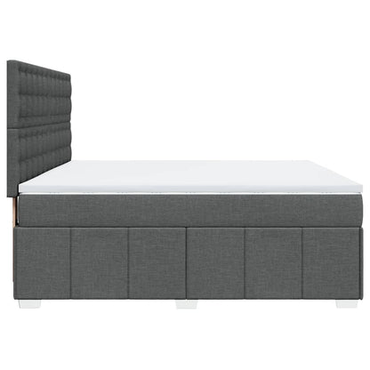 Box Spring Postel S Matrací Tmavě Šedá 180X200 Cm Textil