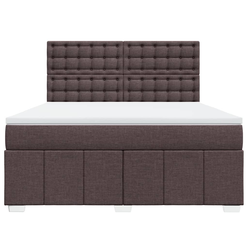 Box Spring Postel S Matrací Tmavě Hnědá 180X200 Cm Textil