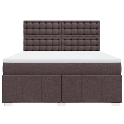 Box Spring Postel S Matrací Tmavě Hnědá 180X200 Cm Textil