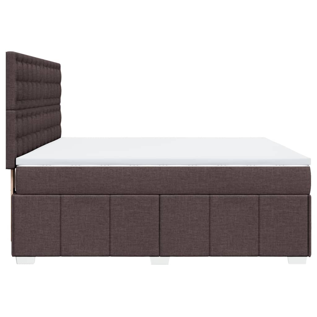 Box Spring Postel S Matrací Tmavě Hnědá 180X200 Cm Textil