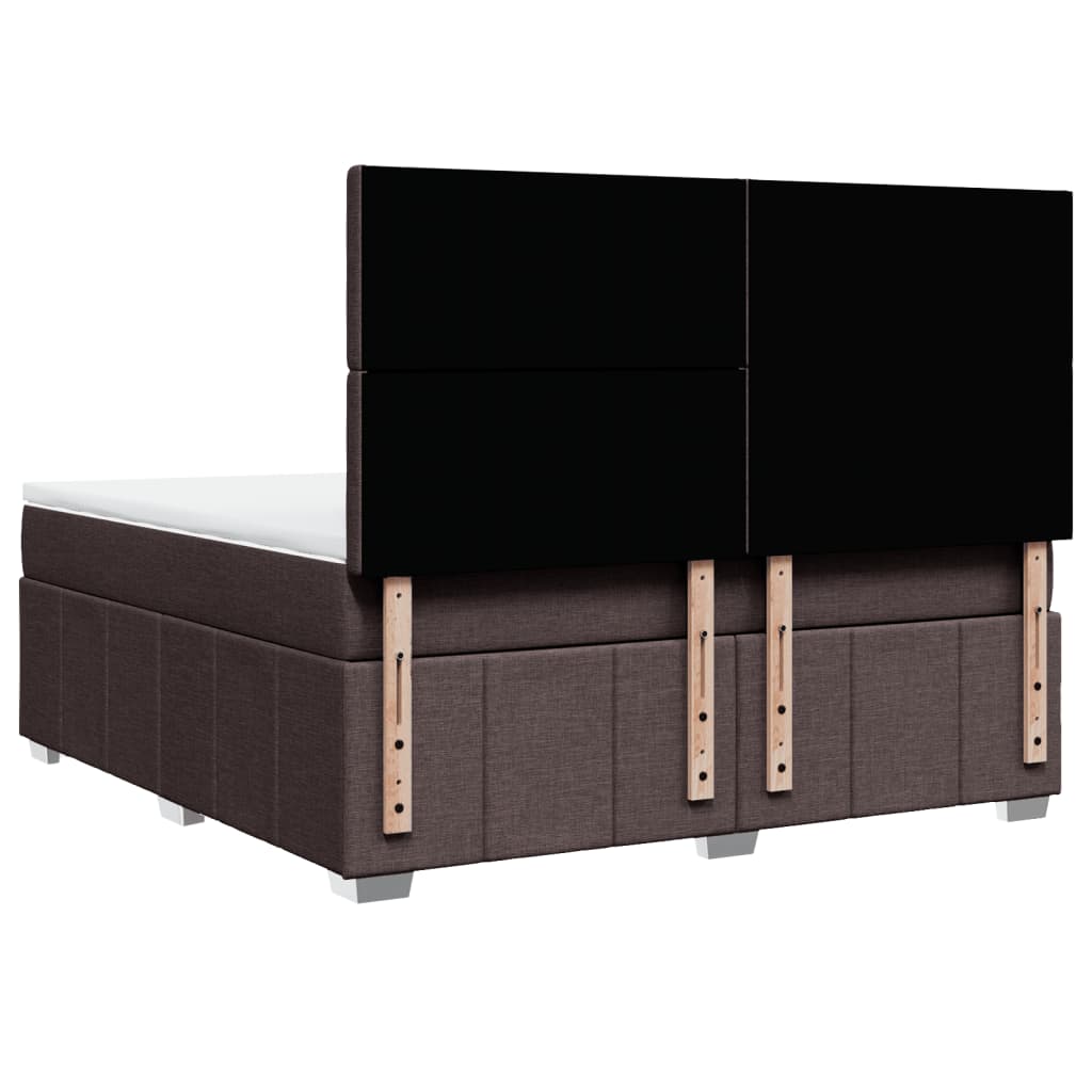 Box Spring Postel S Matrací Tmavě Hnědá 180X200 Cm Textil