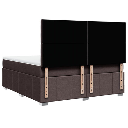 Box Spring Postel S Matrací Tmavě Hnědá 180X200 Cm Textil