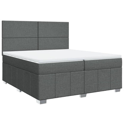 Box Spring Postel S Matrací Tmavě Šedá 200X200 Cm Textil