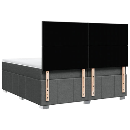 Box Spring Postel S Matrací Tmavě Šedá 200X200 Cm Textil