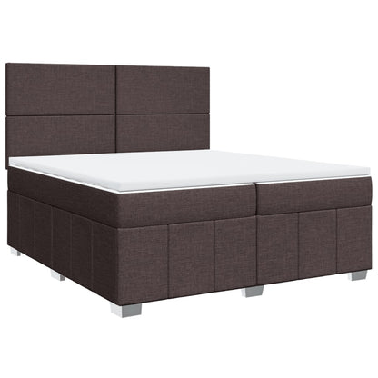 Box Spring Postel S Matrací Tmavě Hnědá 200X200 Cm Textil