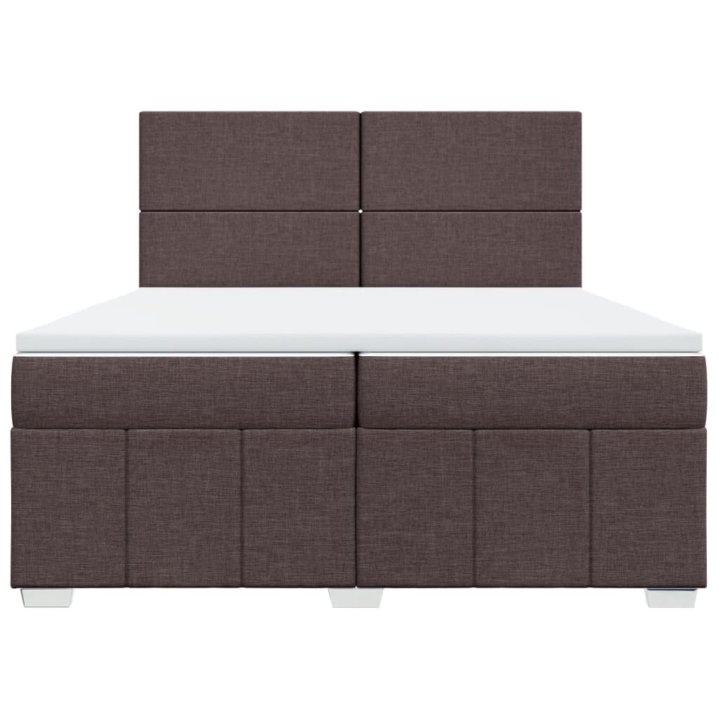 Box Spring Postel S Matrací Tmavě Hnědá 200X200 Cm Textil