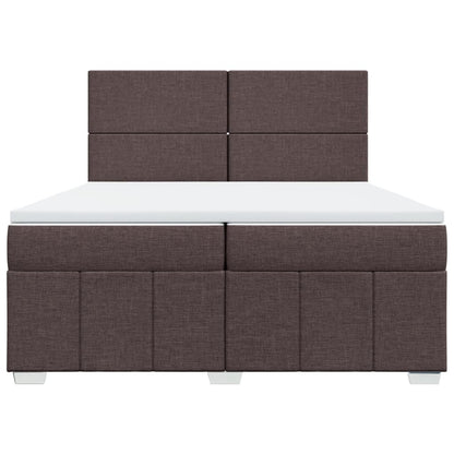 Box Spring Postel S Matrací Tmavě Hnědá 200X200 Cm Textil