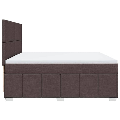 Box Spring Postel S Matrací Tmavě Hnědá 200X200 Cm Textil