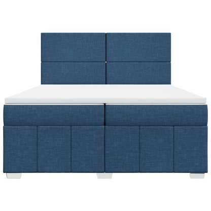 Box Spring Postel S Matrací Modrá 200X200 Cm Textil