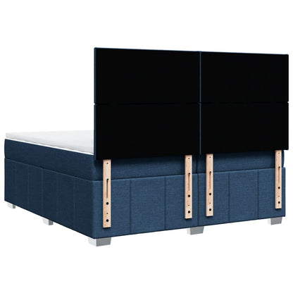 Box Spring Postel S Matrací Modrá 200X200 Cm Textil