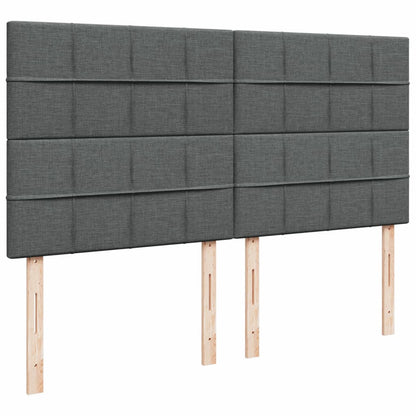 Box Spring Postel S Matrací Tmavě Šedá 200X200 Cm Textil