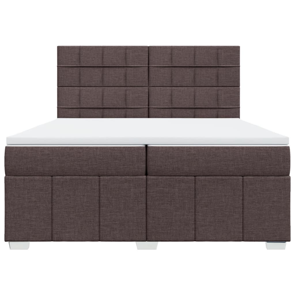 Box Spring Postel S Matrací Tmavě Hnědá 200X200 Cm Textil