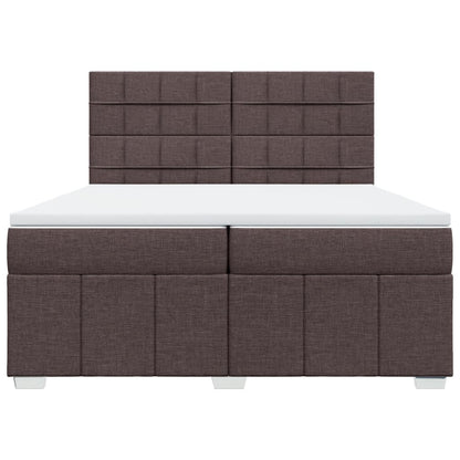 Box Spring Postel S Matrací Tmavě Hnědá 200X200 Cm Textil
