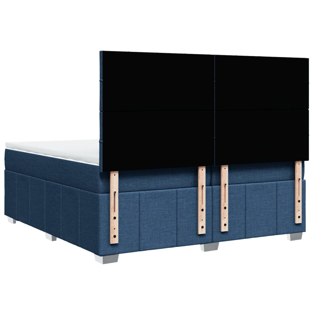 Box Spring Postel S Matrací Modrá 200X200 Cm Textil