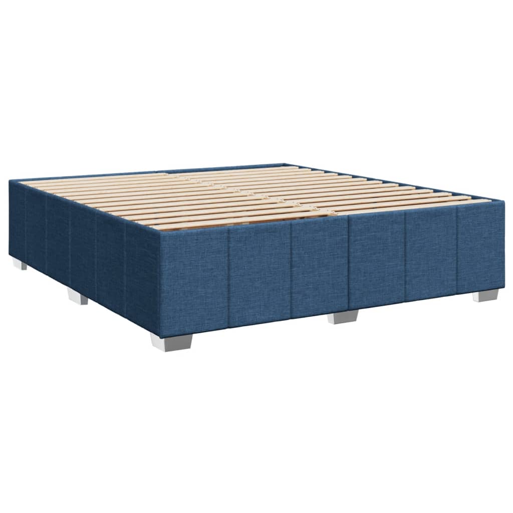 Box Spring Postel S Matrací Modrá 200X200 Cm Textil