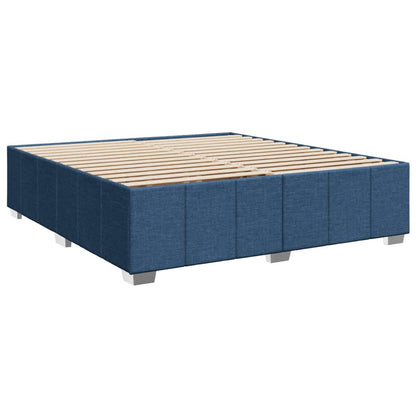 Box Spring Postel S Matrací Modrá 200X200 Cm Textil