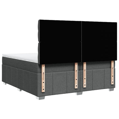 Box Spring Postel S Matrací Tmavě Šedá 200X200 Cm Textil
