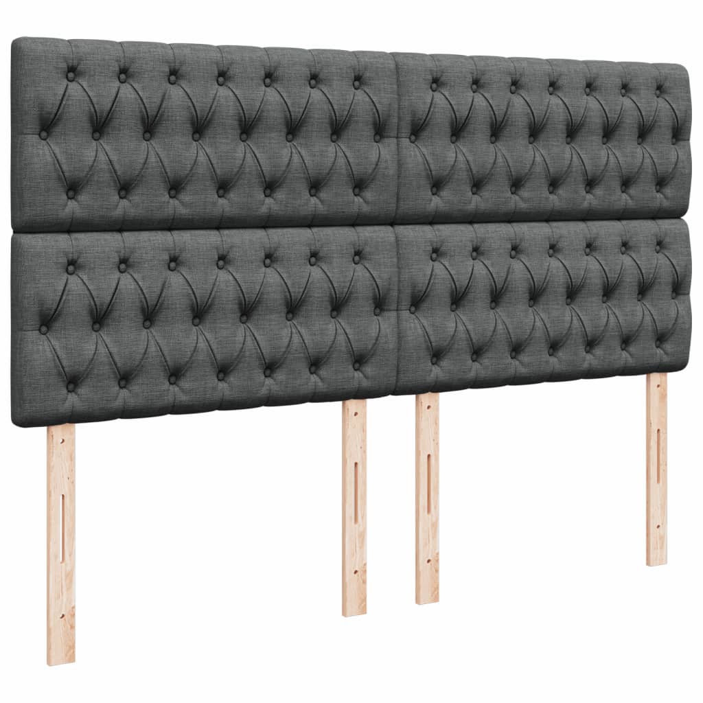 Box Spring Postel S Matrací Tmavě Šedá 200X200 Cm Textil