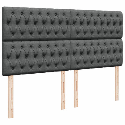 Box Spring Postel S Matrací Tmavě Šedá 200X200 Cm Textil