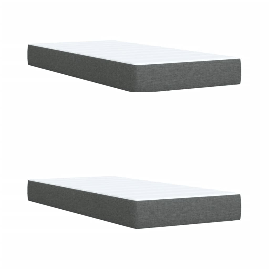 Box Spring Postel S Matrací Tmavě Šedá 200X200 Cm Textil