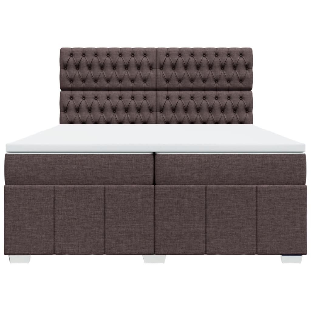 Box Spring Postel S Matrací Tmavě Hnědá 200X200 Cm Textil