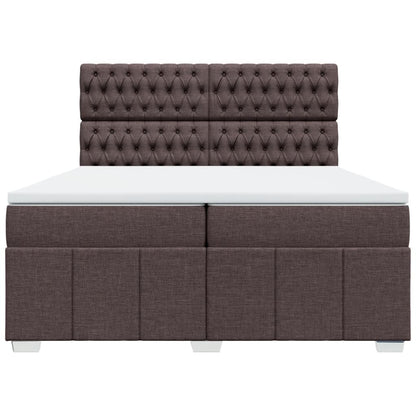 Box Spring Postel S Matrací Tmavě Hnědá 200X200 Cm Textil