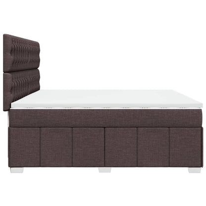Box Spring Postel S Matrací Tmavě Hnědá 200X200 Cm Textil