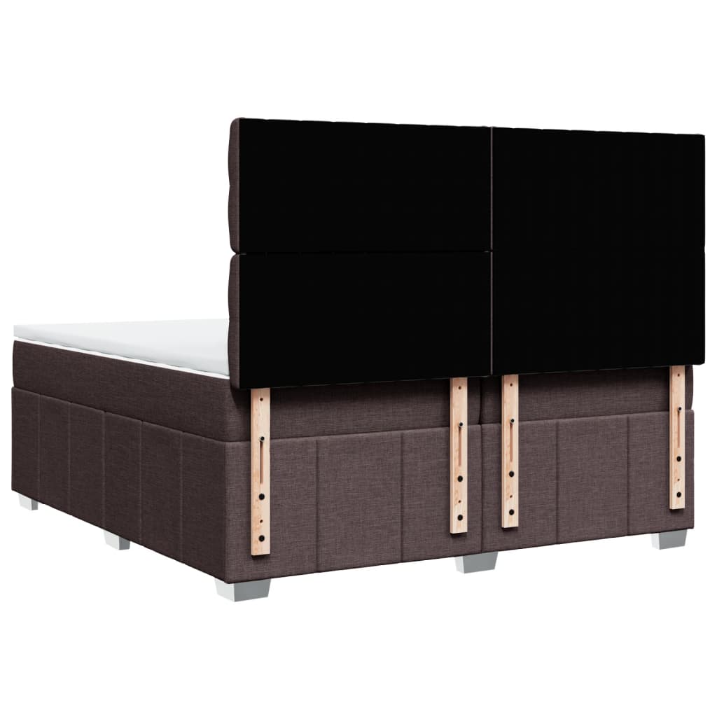 Box Spring Postel S Matrací Tmavě Hnědá 200X200 Cm Textil