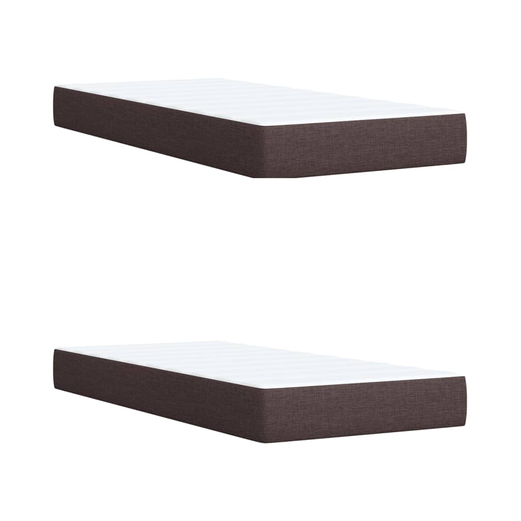 Box Spring Postel S Matrací Tmavě Hnědá 200X200 Cm Textil