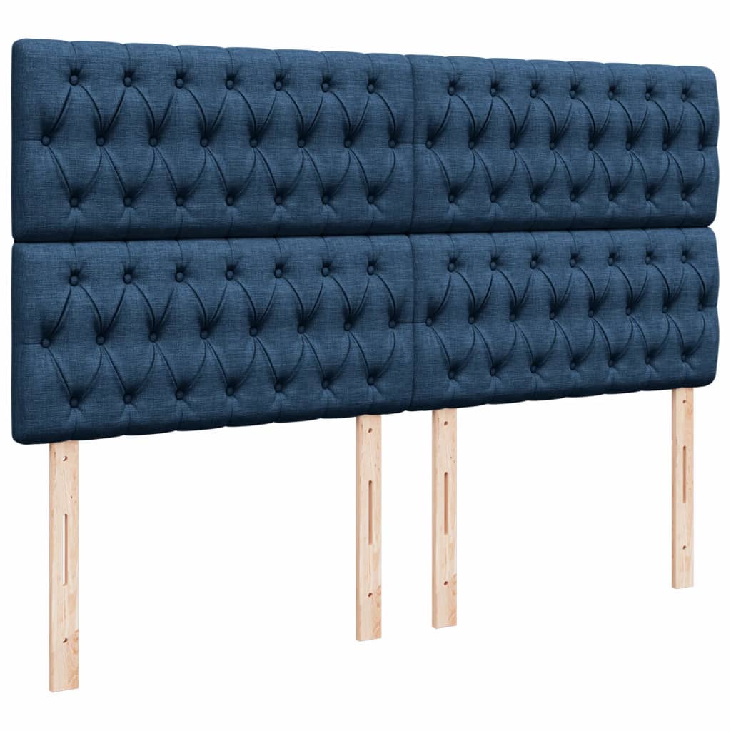Box Spring Postel S Matrací Modrá 200X200 Cm Textil