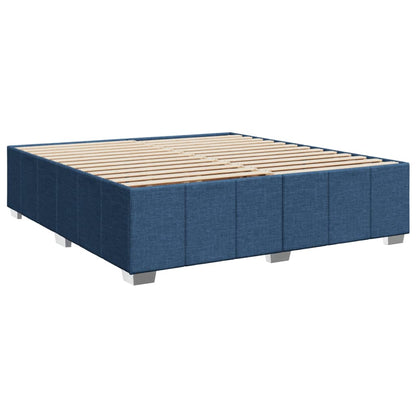 Box Spring Postel S Matrací Modrá 200X200 Cm Textil