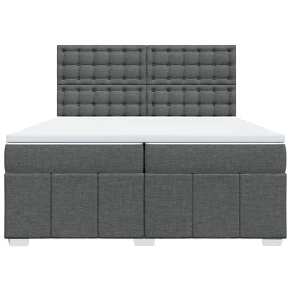 Box Spring Postel S Matrací Tmavě Šedá 200X200 Cm Textil