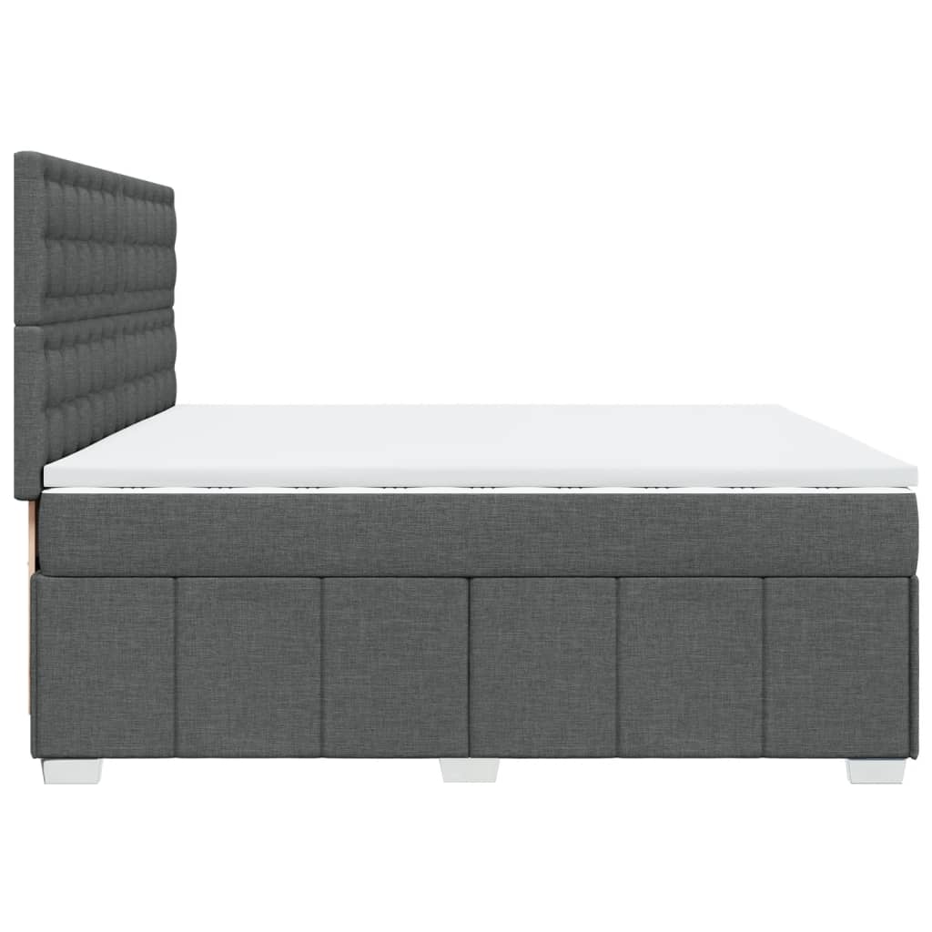 Box Spring Postel S Matrací Tmavě Šedá 200X200 Cm Textil
