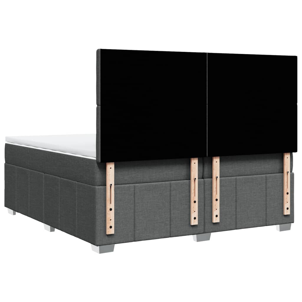 Box Spring Postel S Matrací Tmavě Šedá 200X200 Cm Textil