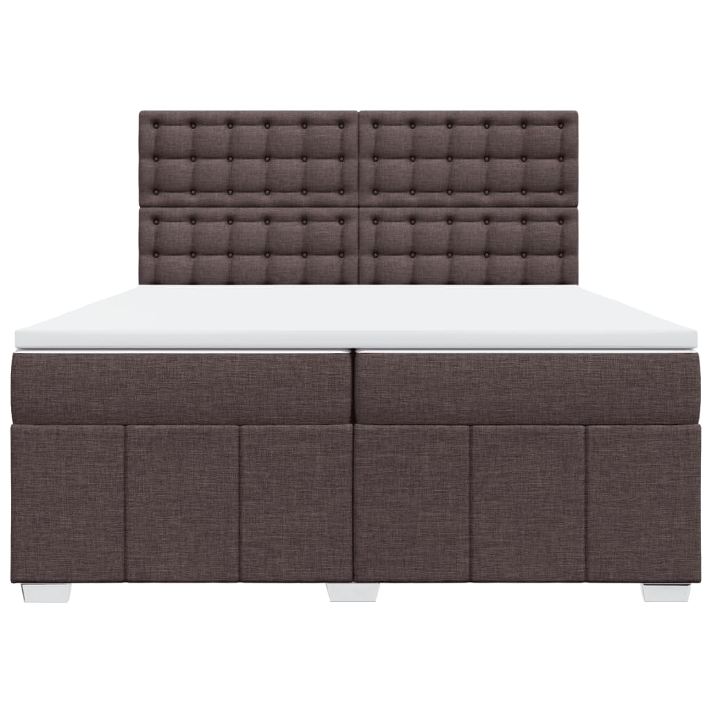 Box Spring Postel S Matrací Tmavě Hnědá 200X200 Cm Textil